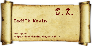 Deák Kevin névjegykártya
