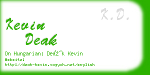 kevin deak business card